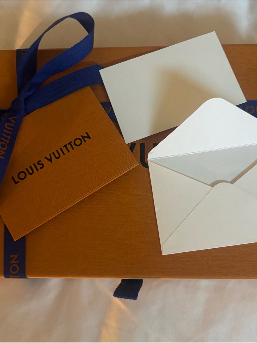 Louis Vuitton Blue Ribbon Gift Box with Blank Card, Dust Bag & Gift Ba